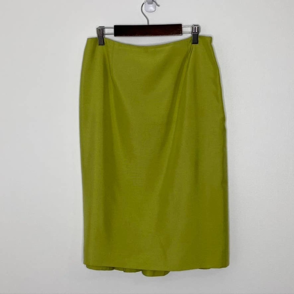 Carlisle green raw silk skirt‎